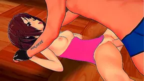 Megumin takes off her towel to be able to fuck (Konosuba parody adult version)