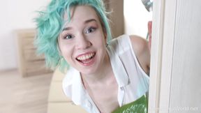 Alice Klay, blue-haired Russian teen, is not afraid of anal