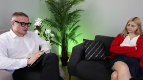 Married therapist gets his ass fucked by teen blonde with huge boobs