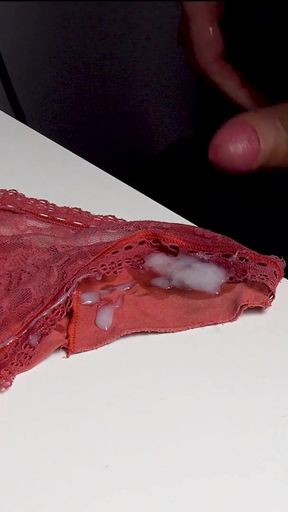 I stole my stepsister's dirty panties and secretly masturbated on them, staining them in my sperm.   Clip 1