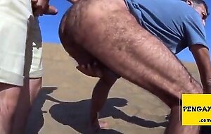 Outdoor cruising fun with a stranger on a dune