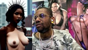 beautiful white chocolate ebony babe being a fucking cock tease, ai generated