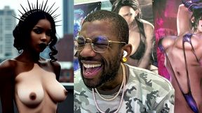 beautiful white chocolate ebony babe being a fucking cock tease, ai generated