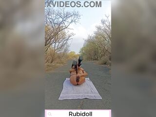 Chapter 9 - Screwing With A 23cm Vibrator On The Road Like A Nymphomaniac Slut.