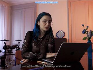 This toy will make your boss cum like a Daemon - POV Role Play by a Bushy Frenchwoman