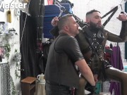 CBT on suspended young slave by leather daddy PREVIEW