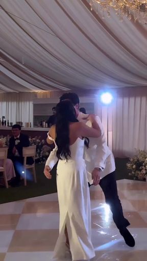 Bride strips out of her wedding dress for some naughty fun
