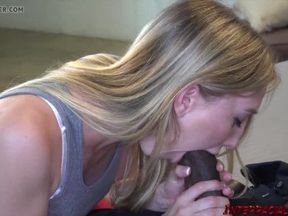 Tight blonde Riley Reyes pounded after sucking monster BBC