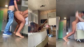 transando gostoso na sacada e na cama com.o personal da academia.