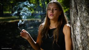 Sexy Russian Babe Smoking Cigarette Indoor Studio