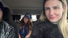 My husband's cuckold got out of the car and I called the gas station attendant to fuck and she accepted and got in the car and was so horny that she was all naked