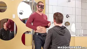Masked Male Stripper Teases With His Body And Jacks Off