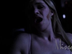 Scary handjob in the dark from a blonde girl