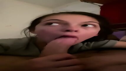 cute teen can barely fit it in her mouth