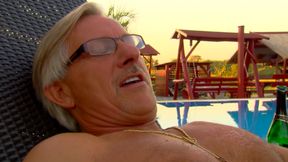 Blonde Babe Aleska Diamond Poolside Pound by Christof Clark