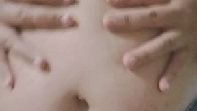 belly play in tight jeans and tight very short jean jacket