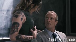 Tattooed Latina Vanessa Vega gets her pussy licked before taking a hard ride on Clarke Kent's hard cock