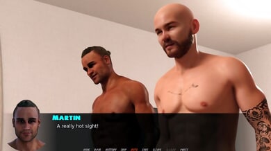 Realistic 3D anime couple shares a passionate bedroom scene with two lovers