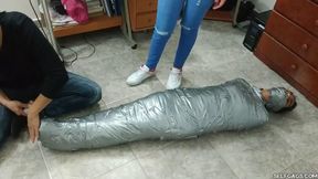 Maria Martinez Encased In Multilayered Mummification Bondage