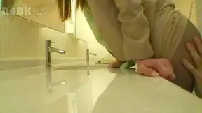 Janitor Surprises Woman In Public Restroom For Steamy Orgasm