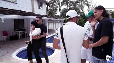 Her thick curvy body gets fucked by a group of hung men in Bucaramanga