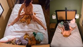 Tilly McReese Plushies get her Ass - Above View and Wall Cam 4K