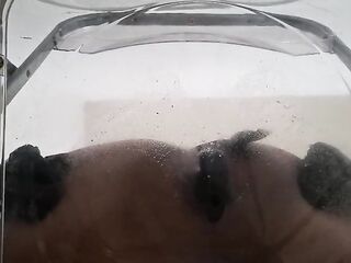 POV: Messy Talk Fat Ass Femboy Raven Facesitting and Anal Creampie after Riding Dildo through Transparent Chair