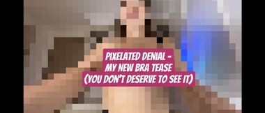 Pixelated Denial – My New Bra Tease (You Don’t Deserve to See It)