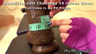 TRAILER Slackholes Challenge. Up to 10 inches girth Giant black dildo
