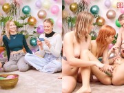 Ersties - Lesbische 5er-Orgie beim Dare Ring Game