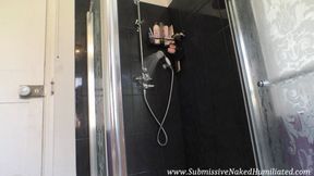 Flat-Mate Makes Samantha Alexandra Shave Her Pussy, Ruining Her Idea Of Having A Private Shower!!