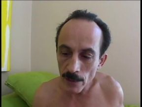 Leggy slim brunette lowers her cunt onto cock as second dude fucks her mouth