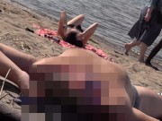 DICK FLASH ON BEACH  Little dick public flashing