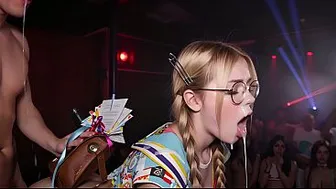 Teens came to a cosplay party to dance, but they were filled with tons of cum!!! (Ai generated)