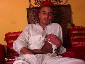 Arab boy wanks his young cock