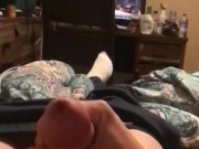 Slow motion jerk off and cum solo male
