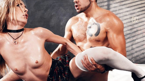 Aiden took Dantes dick sliding it deep down her throat