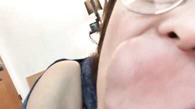 Sexy Samoan Milf with Glasses and Cum on Face