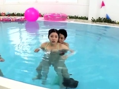 the summer at the swimming pool