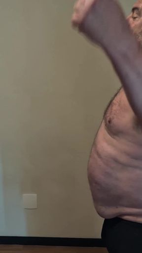 Silver Stepdaddy Boxer Vs. Gouine Wrestler Body Shot Challenge (small X Big)