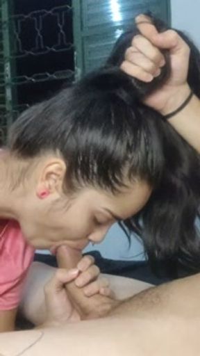 Ending the day with a deep blowjob to Wellington Prado's big and big-headed cock