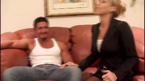 ”Sexy blonde cunt banged hard in porn flick filming”