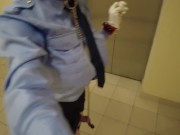 伪娘男娘警察衣服走廊自慰