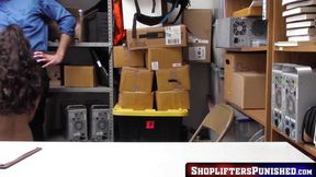 Lucky shop owner pleasures cute teenie thief Jericha Jem as punishment for stealing