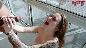 rocket s exclusive - bella blu gets pee d all over on and slutted out
