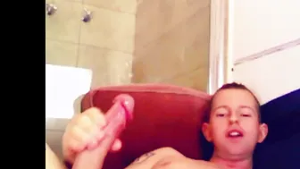 Twink edges big uncut cock for hours on webcam