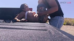 sex and squirt on a pickup truck in the middle of the desert with mary rider