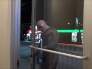 in a risky scene wetsuited masked man fucks pantyhosed skeleton dummy in apartment building hall