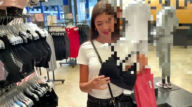 Young brunette takes every inch deep in the fitting room