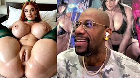 chonky big breast tight bald pussy queen is oiled up and ready for thicc creampie in her tight pussy, ai generated